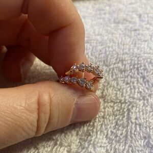 # 122 Small Rose Gold Lite Blue Stones Earrings